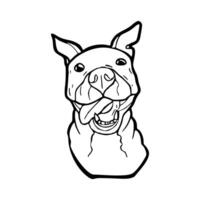 A dog with its tongue out on a white background vector