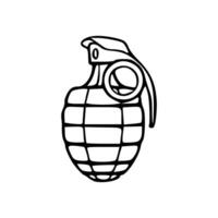 A black and white drawing of a grenade vector