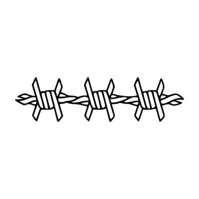 Barbed wire icon illustration isolated on white background