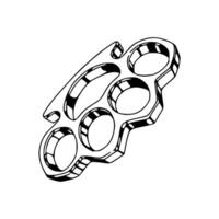 A drawing of a knuckle with a knife in it vector