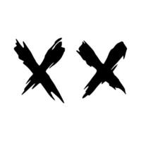 Two black x's on a white background vector
