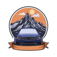 A car with mountains in the background png