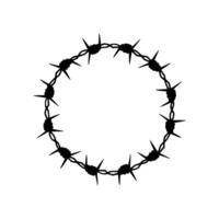 Barbed wire circle with black and white lines vector
