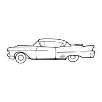 A drawing of a classic car on a white background vector