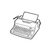 A drawing of a typewriter on a white background vector