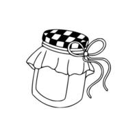 A jar with a bow and ribbon on it vector