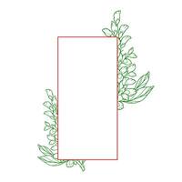 A square with flowers and leaves on it vector