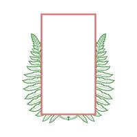 A green leaf with a square frame on it vector
