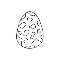 A black and white drawing of an egg with a pattern vector