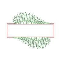 A green leaf with a red border vector
