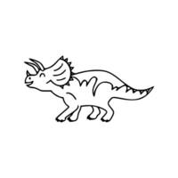 A dinosaur coloring page with a black outline vector