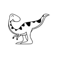 A dinosaur is shown in a black and white drawing vector