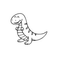 A cartoon dinosaur is shown in this drawing vector