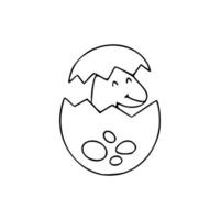 A dinosaur is hatching from an egg vector