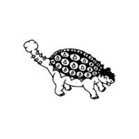 A drawing of a turtle with a large head vector