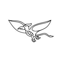 A drawing of a bird flying in the air vector