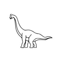A dinosaur is standing in a line drawing vector