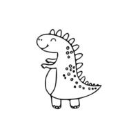 A dinosaur is standing in a line drawing vector