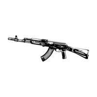 An ak - 47 machine gun on a white background vector