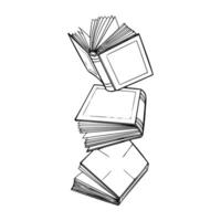 A drawing of a stack of books vector