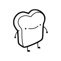 A cartoon bread slice with a smile on its face vector