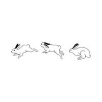 Three rabbits are running in different directions vector