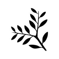 A black and white silhouette of a branch vector