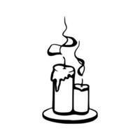 Candle with smoke illustration vector