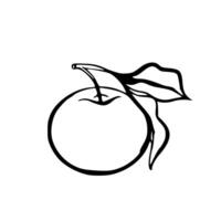 A black and white drawing of an apple vector