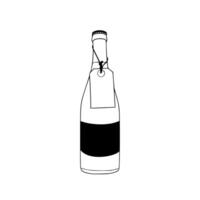 A bottle of wine with a label on it vector