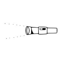 A black and white drawing of a flashlight vector