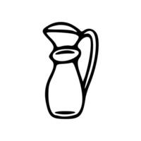 A black and white drawing of a pitcher vector