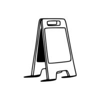 A black and white drawing of a sign on a white background vector
