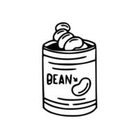 A black and white drawing of a can of beans vector