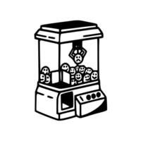 A black and white drawing of a machine with skulls inside vector