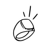 A black and white drawing of a ring vector