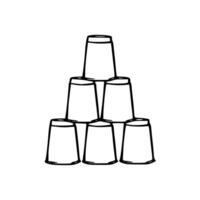 A drawing of a pyramid of cups vector