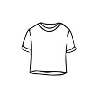 A t - shirt is drawn in a line drawing vector