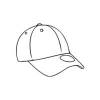 A baseball cap is drawn in outline on a white background vector
