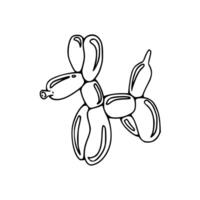 A balloon dog in a line drawing vector