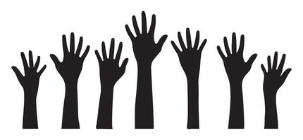Silhouette of Raised Hands Illustration for Unity vector
