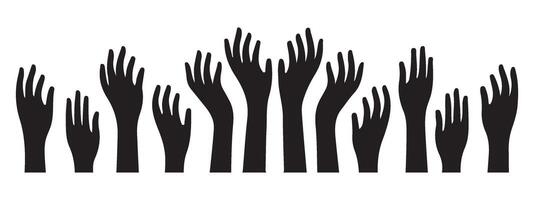 Reaching Hands Silhouette Illustration for Unity vector