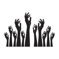 Silhouette Illustration of Hands Reaching Upward a Powerful Image vector
