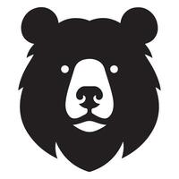 Bold Black Bear Head Silhouette Graphic vector