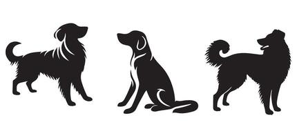 Three Dog Silhouettes Illustration for Canine Designs vector