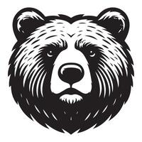 Stylish Black Bear Head Silhouette Artwork vector
