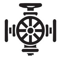 Industrial Valve Silhouette Illustration for Mechanical Designs vector