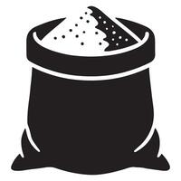 Bag of Flour Silhouette Illustration for Baking Projects vector