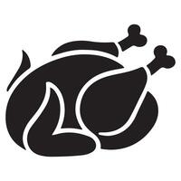 Simple Silhouette Illustration of a Roasted Chicken vector