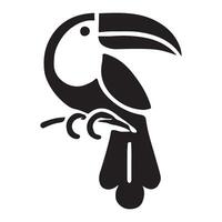 Simple Toucan Silhouette Illustration for Tropical Designs vector